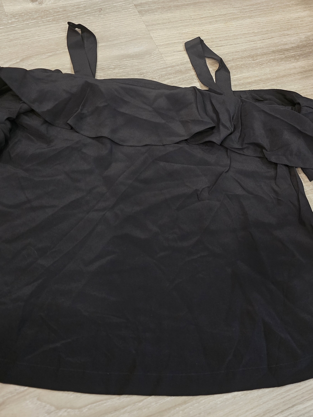 J. Crew Black Ruffle Off-Shoulder Blouse